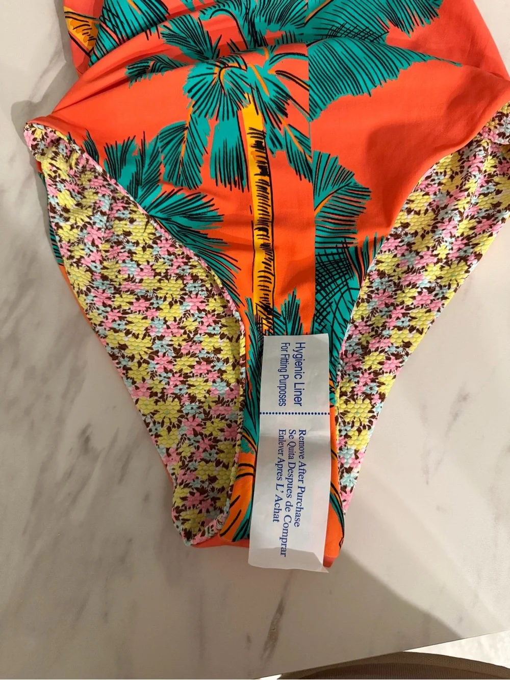 NWT Maaji Women's Reversible Floral One-Piece Swimsuit - Pink, Yellow, Orange S